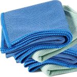 blue and light green towel