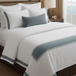 plain duvet covers on the bed