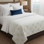 plain duvet, sheets and pillow covers with design