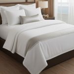 plain white duvet, sheet and pillow covers on bed