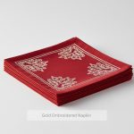 embroidered red and golden napkins