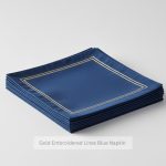 plain napkin with golden lines