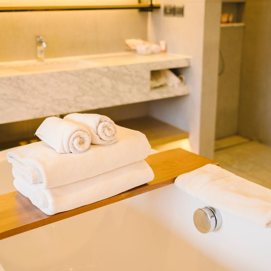 towels in a bath