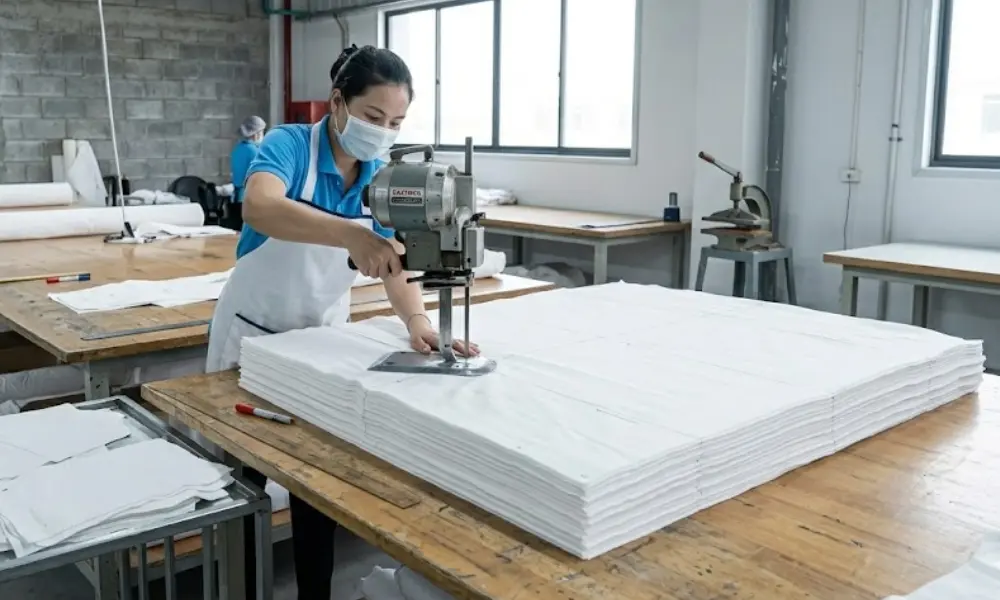 Fabric cutting process
